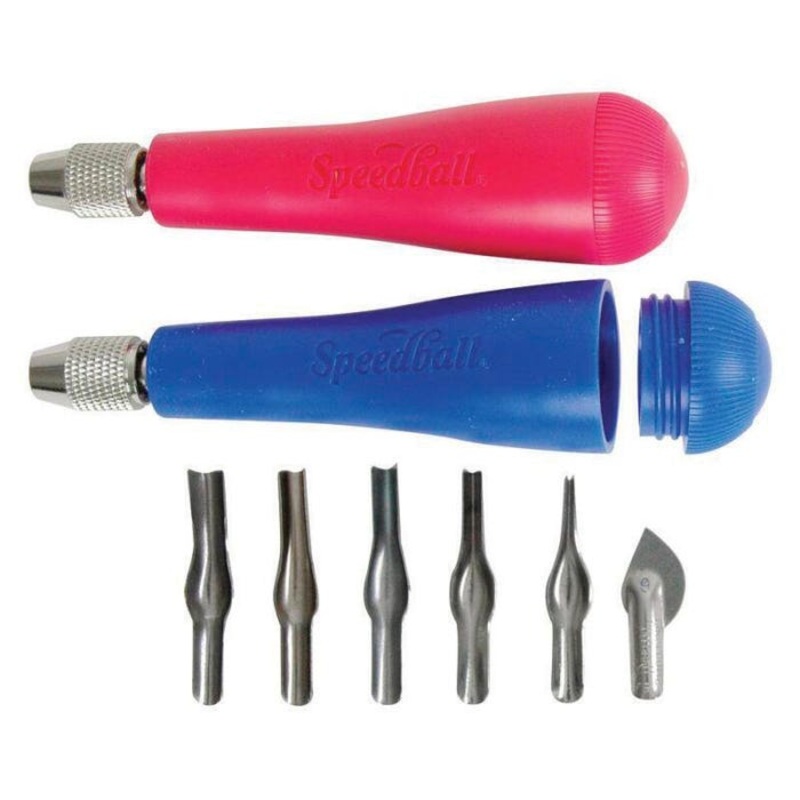 Speedball Adjustable Linoleum Number 2 Cutter Set, Set of 8