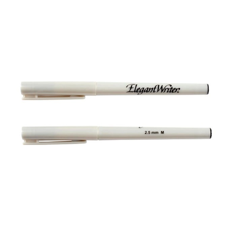 Speedball Elegant Writer Medium Nib Calligraphy Markers, Chisel Tip, Black, Pack of 12