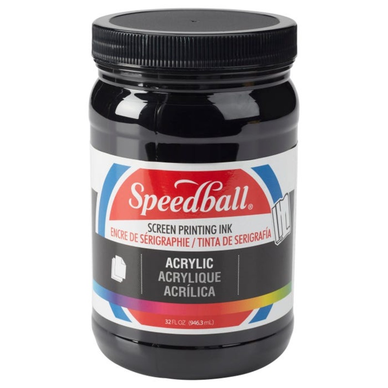 Speedball Permanent Acrylic Screen Printing Ink, Quart, Black