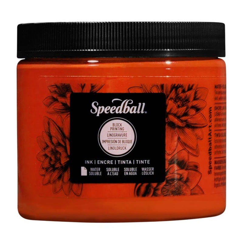 Speedball Water Soluble Block Printing Ink, Orange, Pint