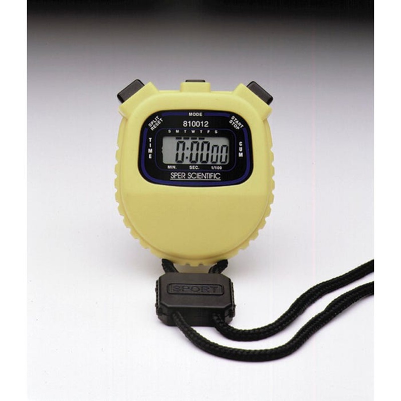 Sper Scientific Ltd Water Resistant Student Stopwatch, 24 Hour, 1/100th seconds – 30 minutes, Quantity of 8