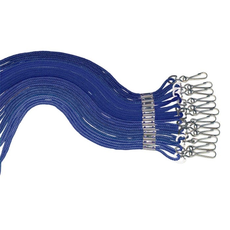 Sportime Braided Nylon Lanyards with Clip, Blue, 20 Inch, Pack of 12, 20 Inch