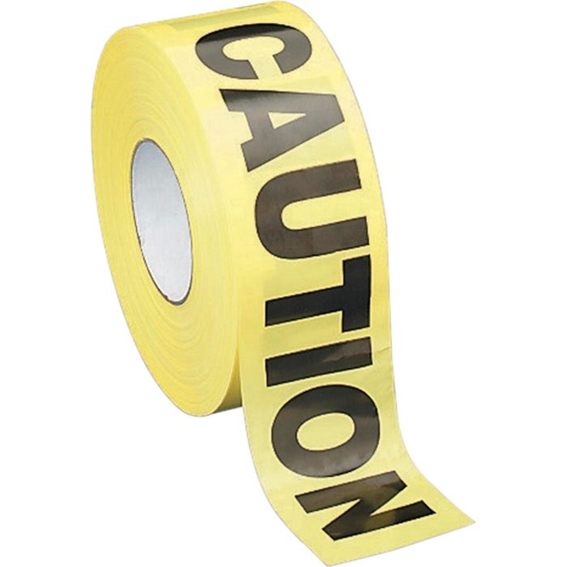 Sparco Caution Non-Adhesive Barricade Tape, 3 in X 1000 ft, Yellow/Black