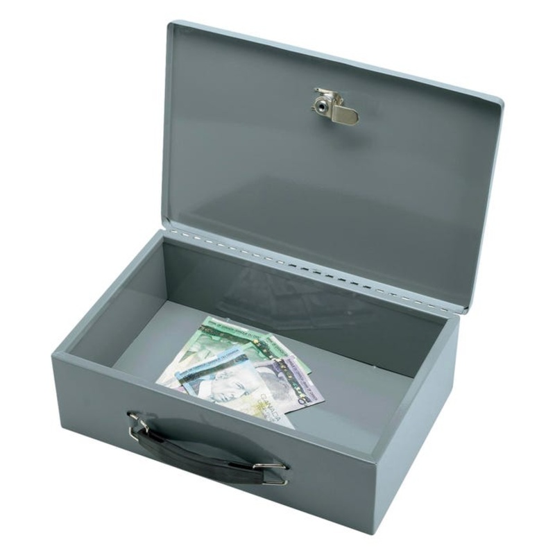 Sparco Double-Wall Fire Retardant Insulated Security Chest, 12-4/5 x 8-1/4 x 3-4/5 Inches, 2-Key, Steel, Gray