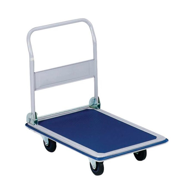 Sparco Folding Platform Truck with Handle, 18-1/8 x 29 x 29-1/2 Inches, 330 Pounds, Blue/Gray