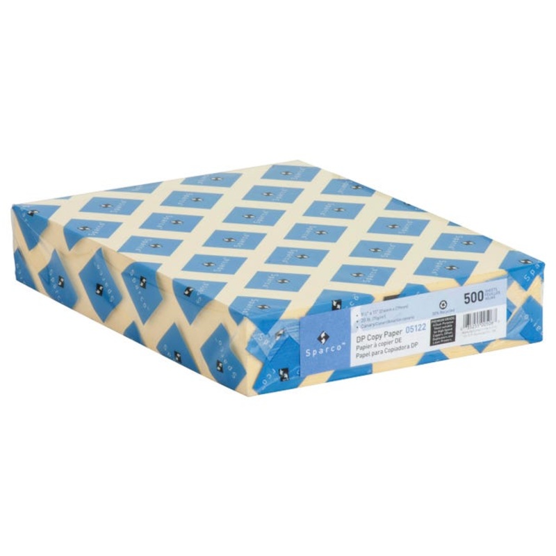 Sparco Multipurpose Paper, 8-1/2 x 11 Inches, 20 lb, Canary, 500 Sheets