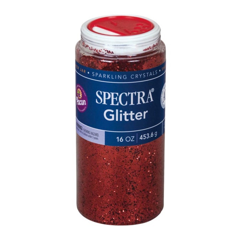 Spectra Arts & Crafts Glitter, 16 Ounce Jar, Red