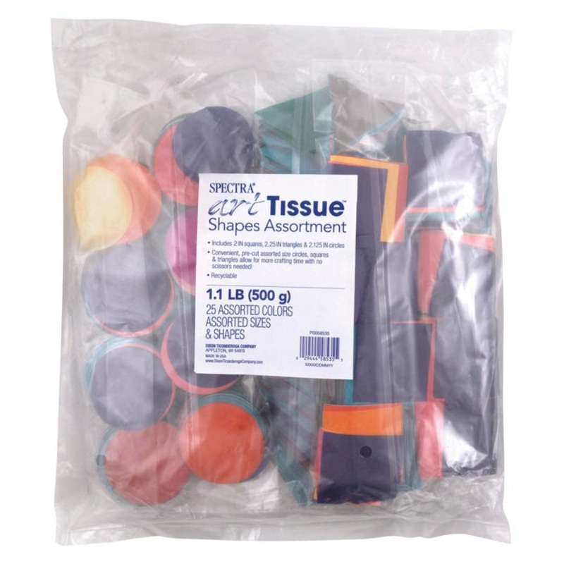 Spectra Bleeding Tissue Shapes Assortment, 25 Assorted Colors, Assorted Sizes & Shapes, 500 grams