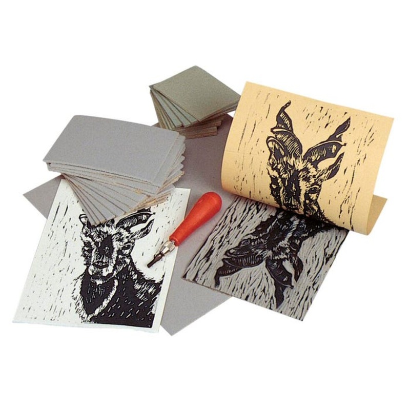 Speedball Red Baron Battleship Gray Unmounted Linoleum, 12 x 12 inches