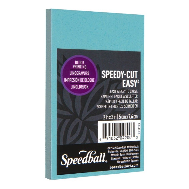Speedball Speedy-Cut Easy Block, 2 x 3 Inches, Blue