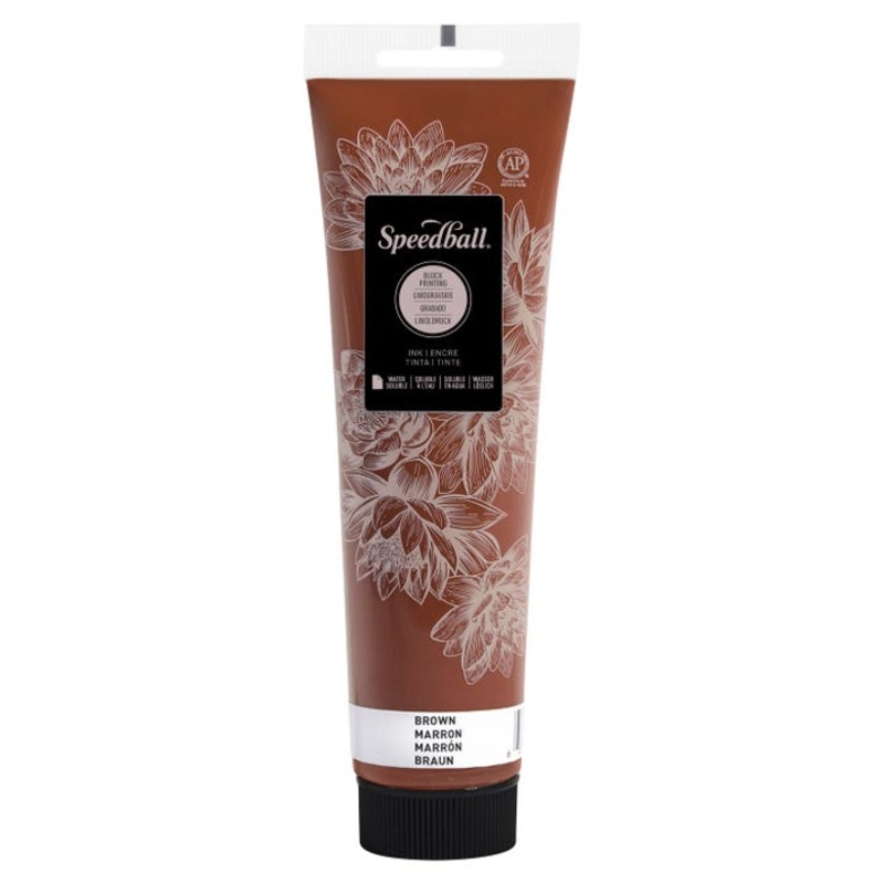 Speedball Water Soluble Block Printing Ink, Brown, 5 Ounce