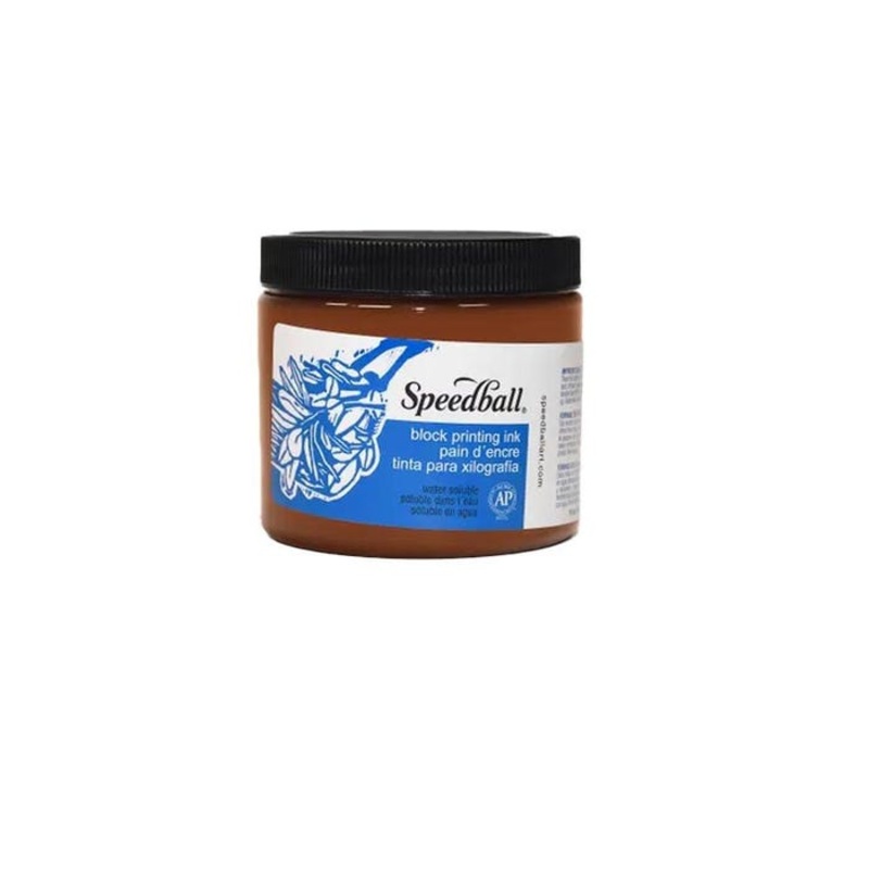 Speedball Water Soluble Block Printing Ink, Brown, Pint