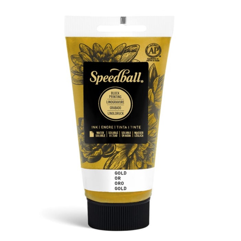 Speedball Water Soluble Block Printing Ink, Gold, 2-1/2 Ounces