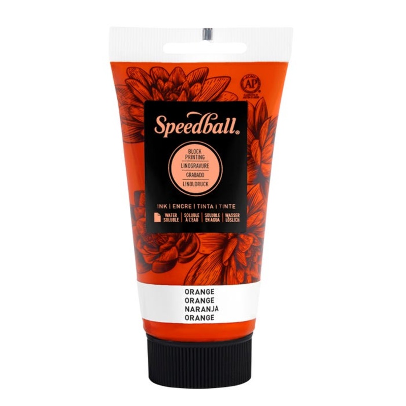 Speedball Water Soluble Block Printing Ink, Orange, 2-1/2 Ounces