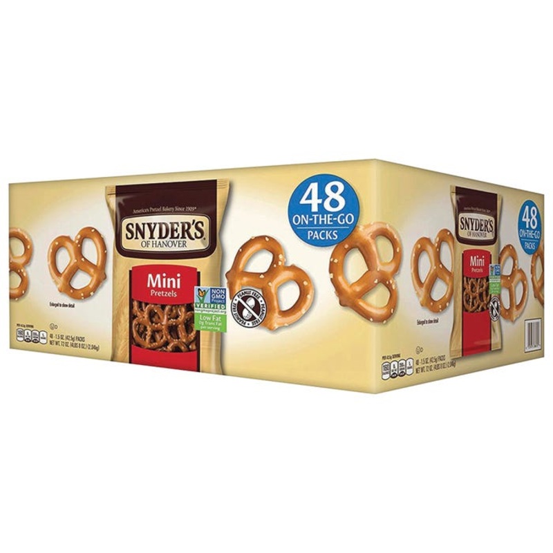 Snyder's Fat Free Mini Pretzels, 1-1/2 Ounce Bags, Pack of 48