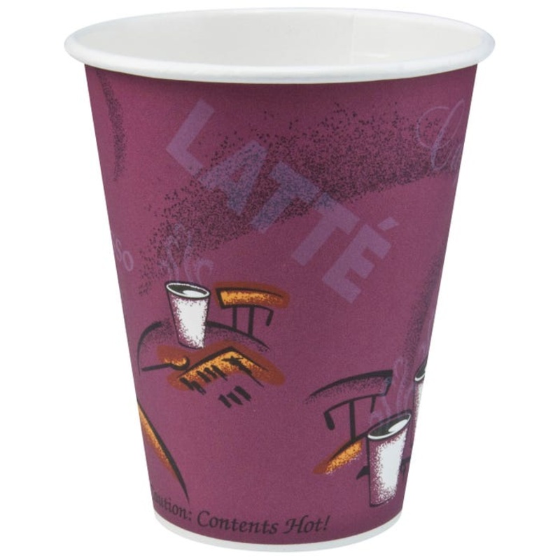 Solo Cup Bistro Design Disposable Paper Cups — Hot Cups, Paper, Poly Lined Inside, 10oz, 1000/CT, MI