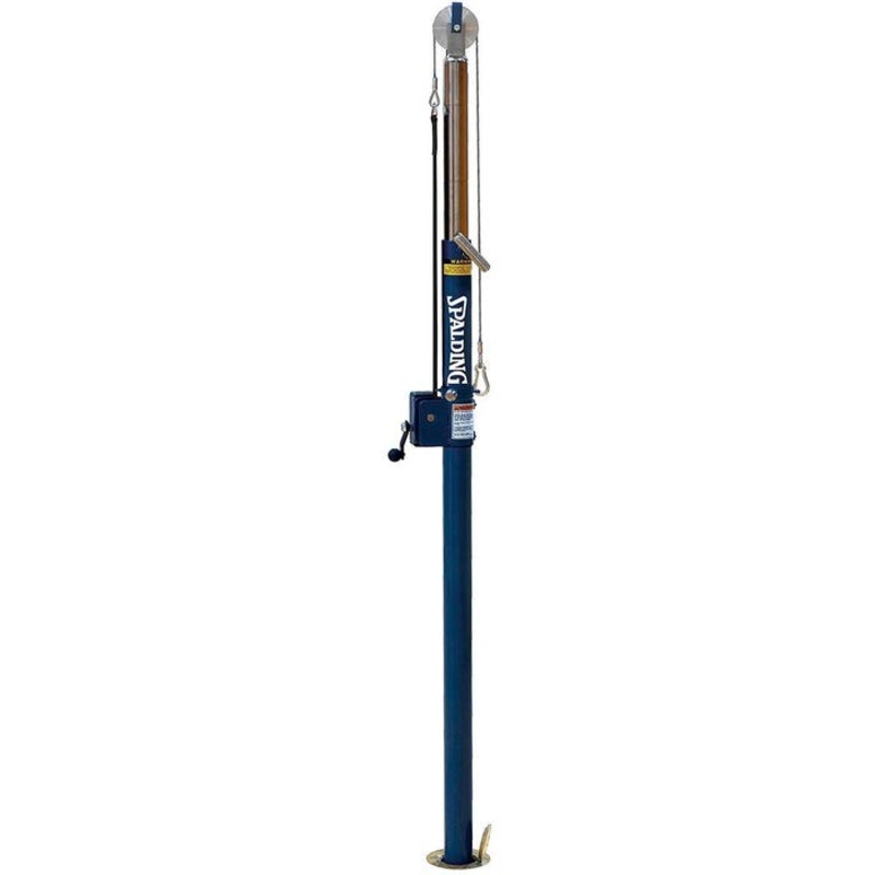Spalding SES110 Elite Steel Volleyball Net System, 3 Inch, Blue Pad