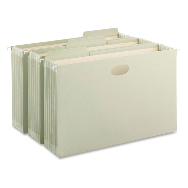 Smead FasTab Hanging File Pocket, Legal Size, 5-1/4 Inch Expansion, Moss, Pack of 9