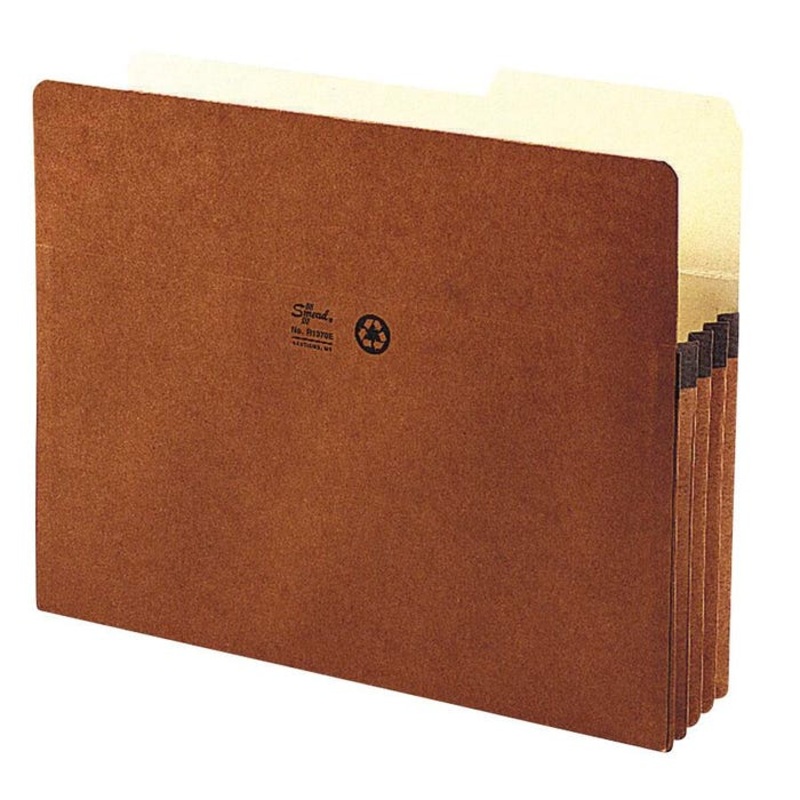 Smead File Pocket, Letter Size, 3-1/2 Inch Expansion, 2/5 Cut, Redrope, Pack of 25