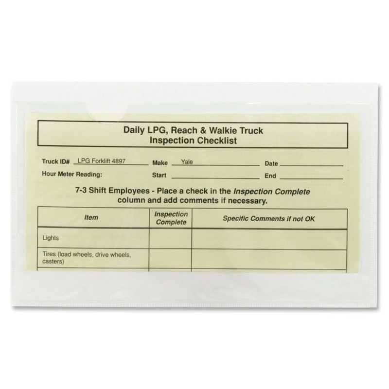 Smead Poly Non-Glare Self-Adhesive Pocket, 8 x 5, Clear, Pack of 100