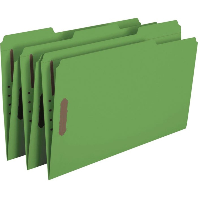 Smead Reinforced Fastener Folder, Legal Size, Green, Pack of 50