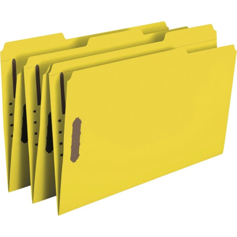 Smead Reinforced Fastener Folder, Legal Size, Yellow, Pack of 50
