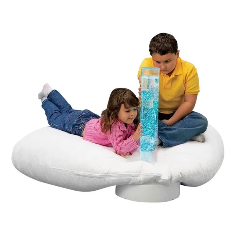 Snoezelen Portable Bubble Tube with Cushion, 26 Inch Height, 4 Inch Diameter, White