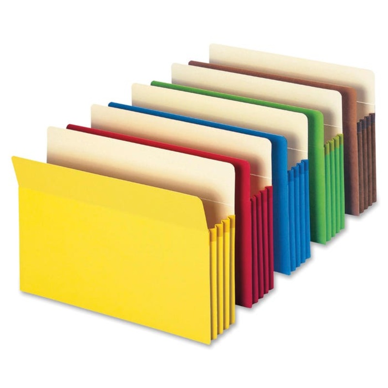 Smead Expanding File Pocket, Letter Size, 3-1/2 Inch Expansion, Assorted Colors, Pack of 5