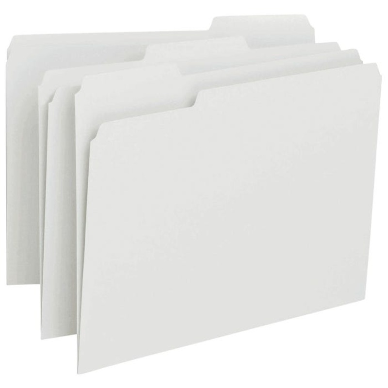 Smead File Folder, Letter Size, 1/3 Cut Tabs, White, Pack of 100