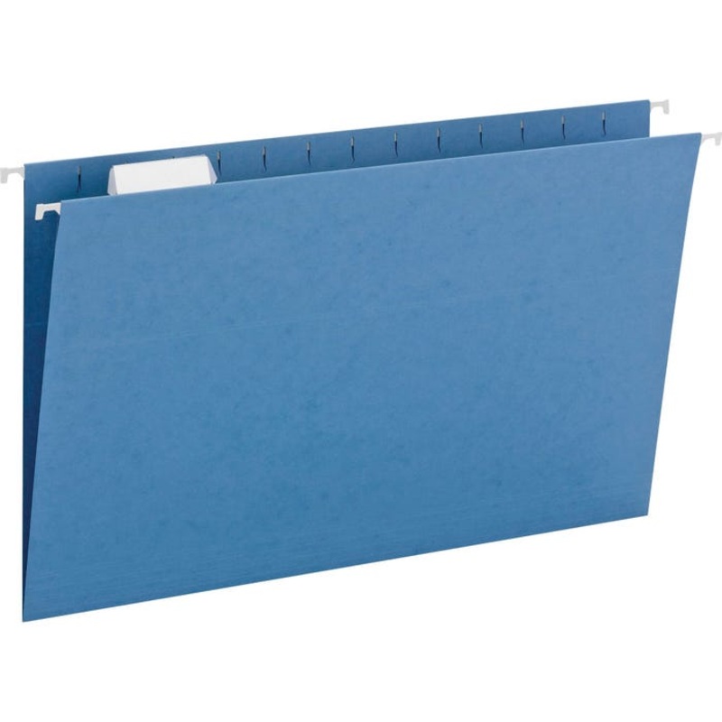 Smead Hanging File Folder, Legal Size, 1/5 Cut Tabs, Blue, Pack of 25