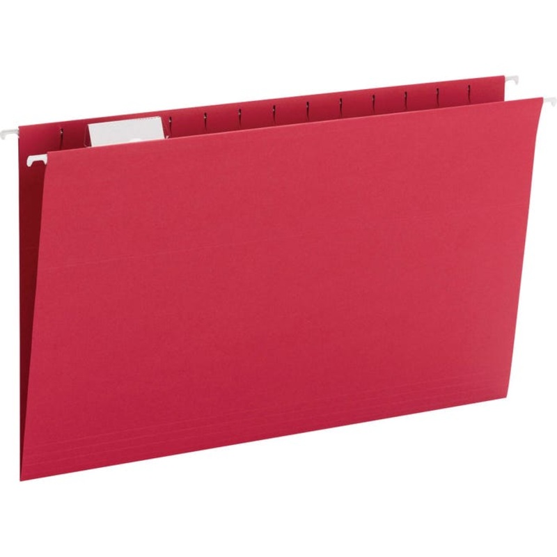 Smead Hanging File Folder, Legal Size, 1/5 Cut Tabs, Red, Pack of 25