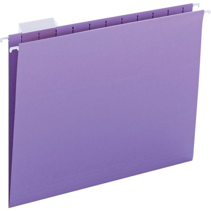 Smead Hanging File Folder, Letter Size, 1/5 Cut Tabs, Lavender, Pack of 25