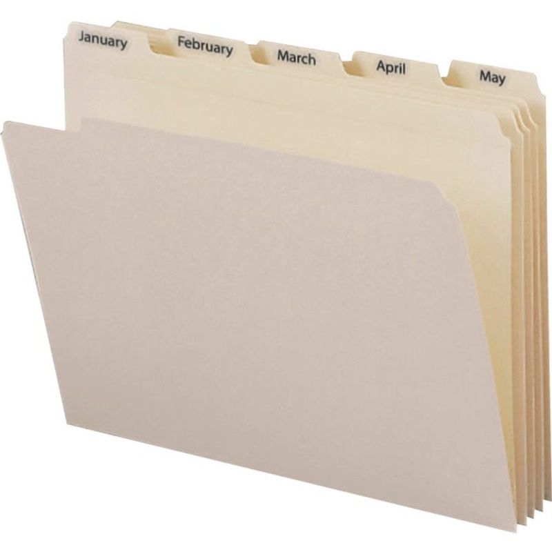 Smead Monthly Indexed File Folders, Letter Size, Jan-Dec, Manila, 1 Set