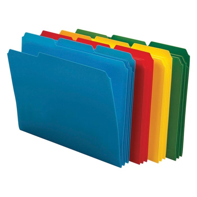 Smead Poly File Folder, Letter Size, 1/3 Cut Tabs, Assorted Colors, Pack of 24