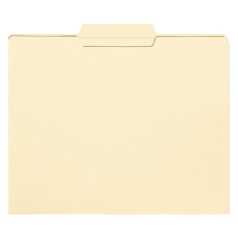Smead Reinforced File Folder, Letter Size, 1/3 Center Cut, Manila, Pack of 100