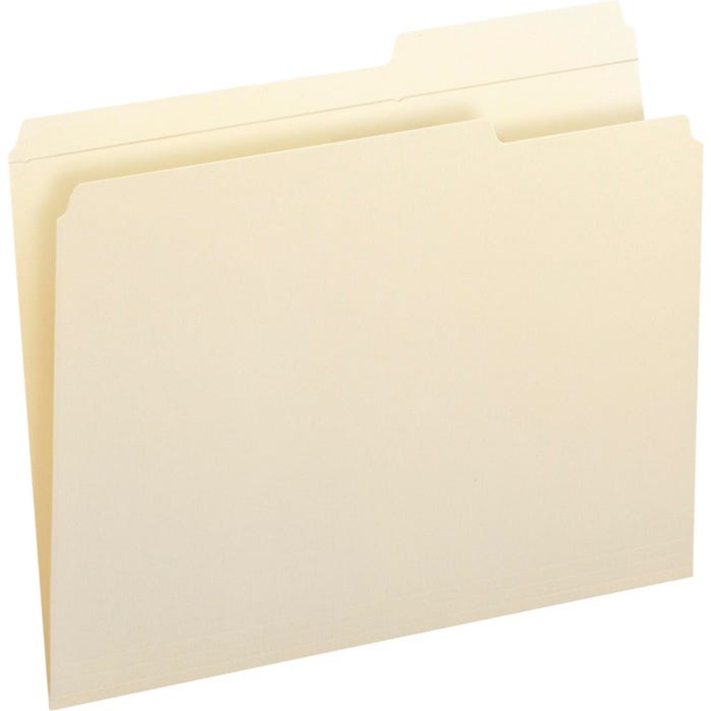 Smead Reinforced File Folder, Letter Size, 2/5 Right Cut, Manila, Pack of 100
