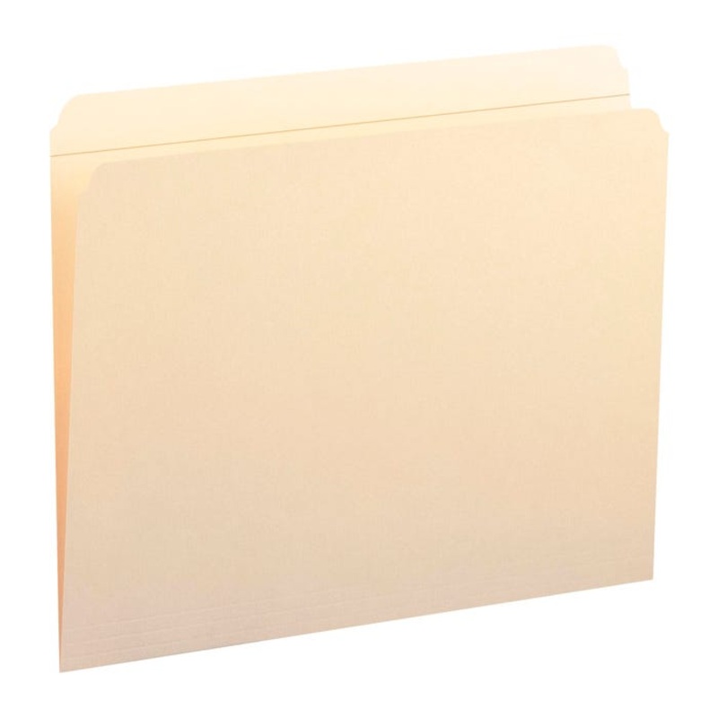 Smead Reinforced File Folder, Letter Size, Straight Cut Tabs, Manila, Pack of 100