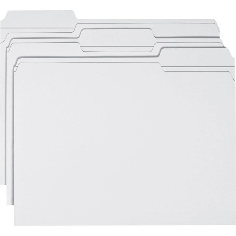 Smead Reinforced File Folders, Letter Size, 1/3 Cut Tabs, White, Pack of 100