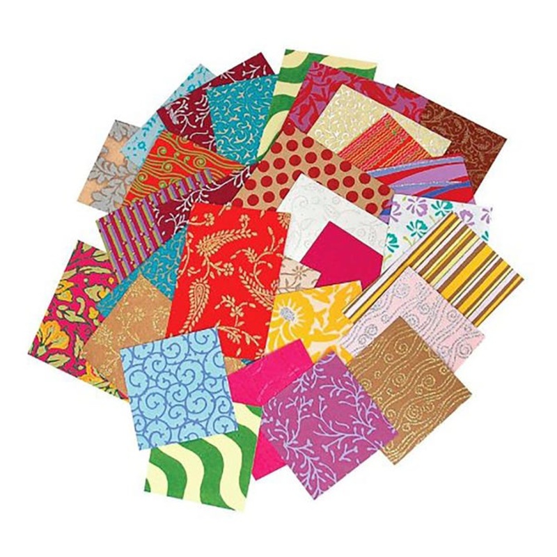 Punjab Handmade Paper, Assorted Sizes and Colors, 1 lb