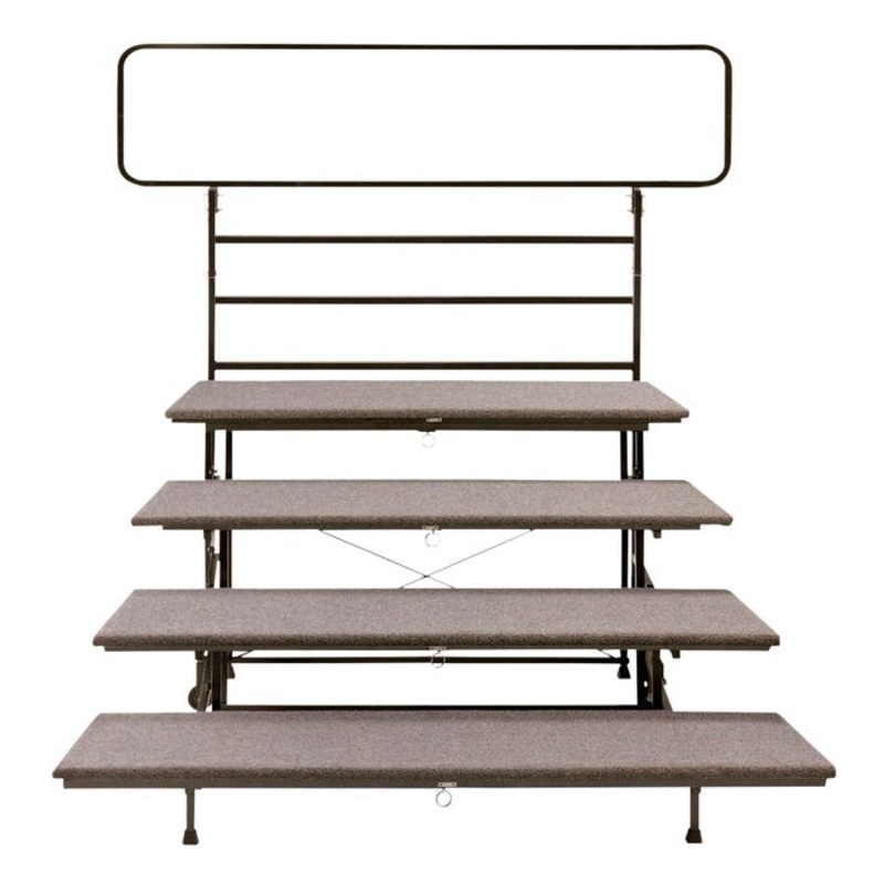 SICO America Harmony 4-Rise Choral Riser with Carpet Surface, 77-1/2 x 73-1/2 x 75 inches