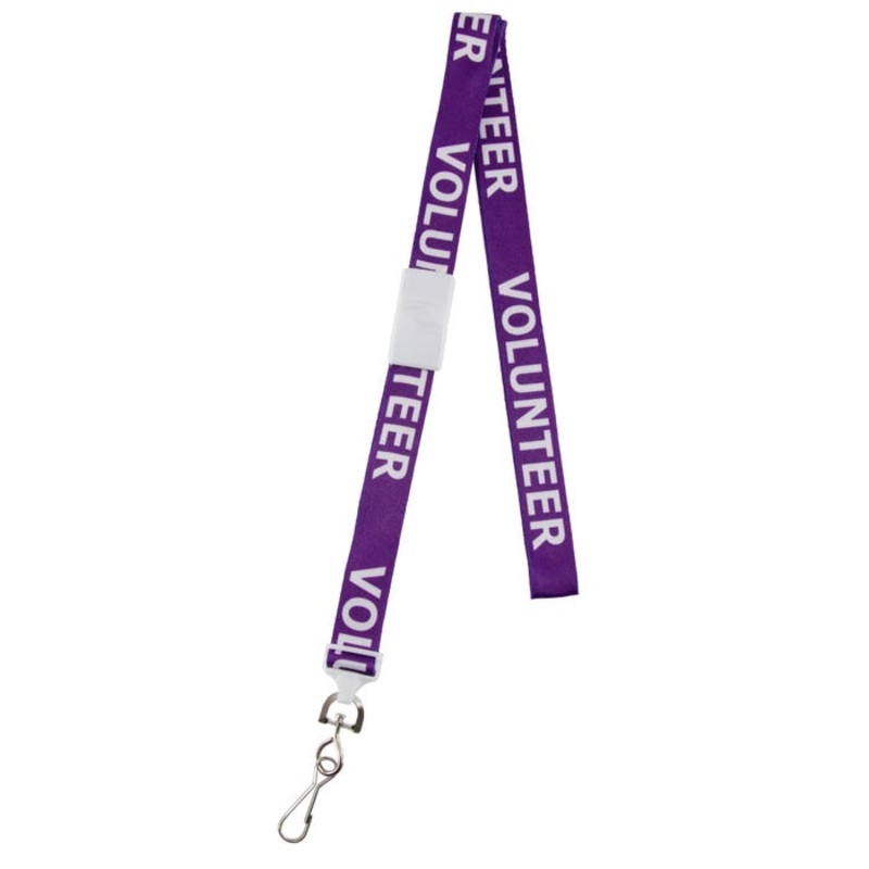 SICURIX Breakaway Lanyard, Volunteer, 5/8 inch, Purple, Pack of 12