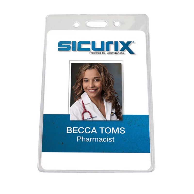 SICURIX Vertical Badge Holder, 2-5/8 x 3-7/8 Inches, Vinyl, Pack of 50