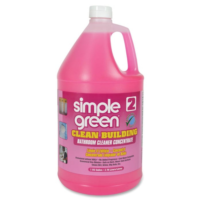 Simple Green Clean Building Bathroom Cleaner Concentrate, 1 Gallon, Pink, Carton of 2