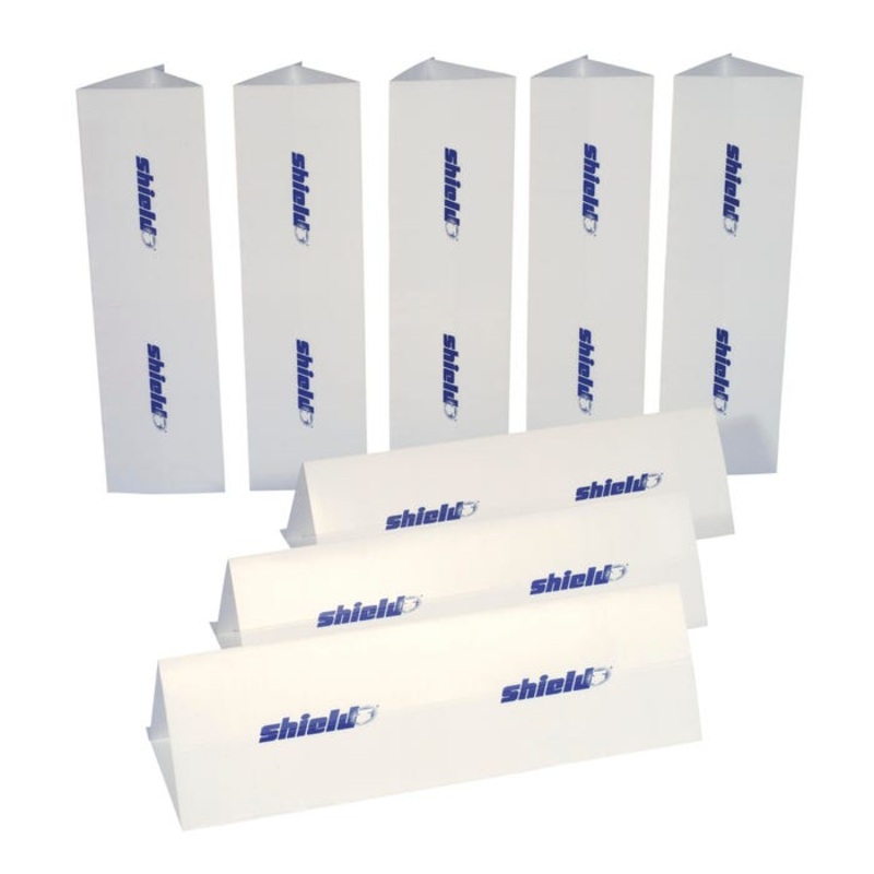 Shield Multi-Purpose Barriers, 39 x 11 Inches, White, Set of 8