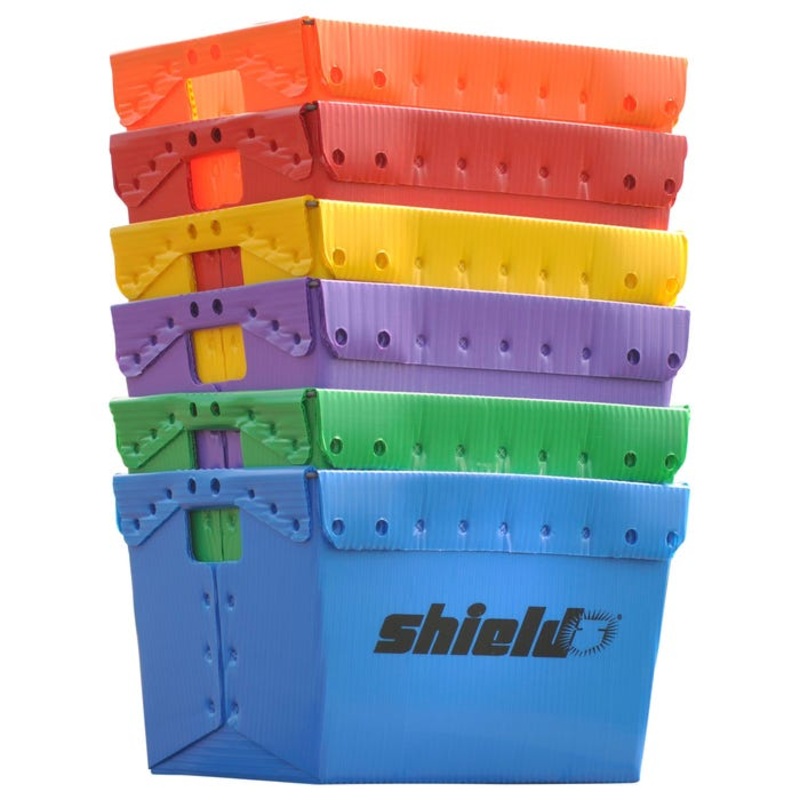 Shield Small Bin, 6 Rainbow Color Set