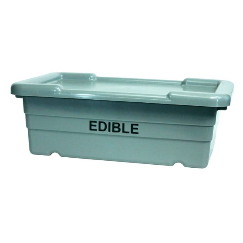 Shirley K's Cross Stack Bin with Lid, 25 x 15-1/2 x 8-3/4 Inches, Gray, Pack of 6