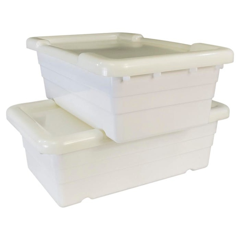 Shirley K's Cross Stack Bin with Lid, 25 x 15-1/2 x 8-3/4 Inches, White, Pack of 6