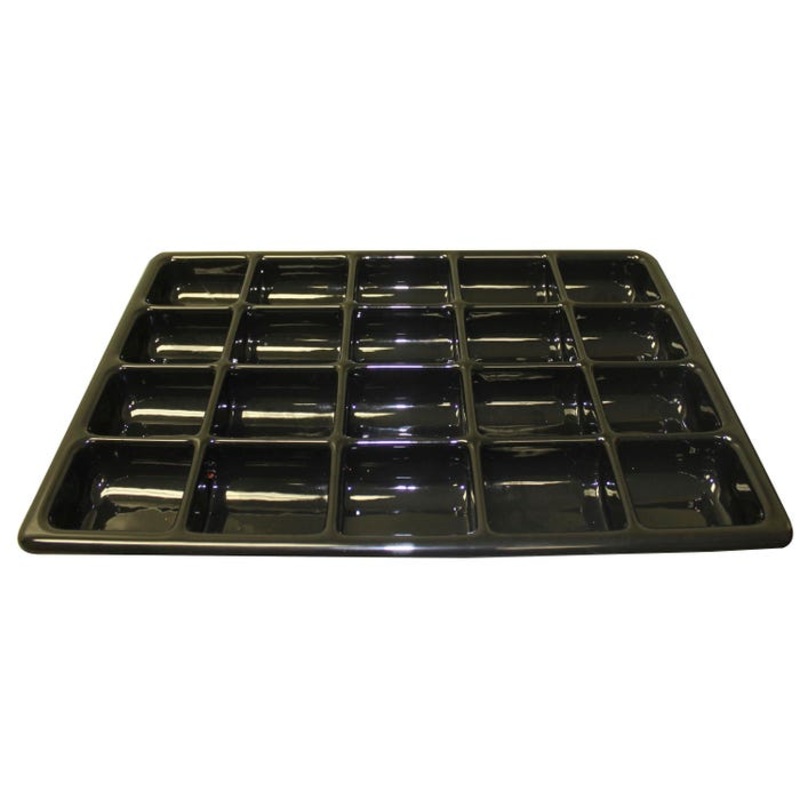 Shirley K's Storage Tray, 20 Compartments, 17-1/2 x 12-1/4 x 1-1/2 Inches, Black