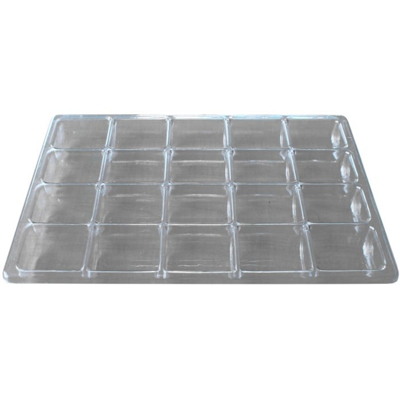 Shirley K's Storage Tray, 20 Compartments, 17-1/2 x 12-1/4 x 1-1/2 Inches, Clear