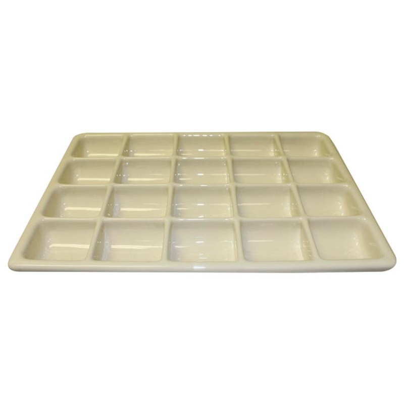 Shirley K's Storage Tray, 20 Compartments, 17-1/2 x 12-1/4 x 1-1/2 Inches, Ivory